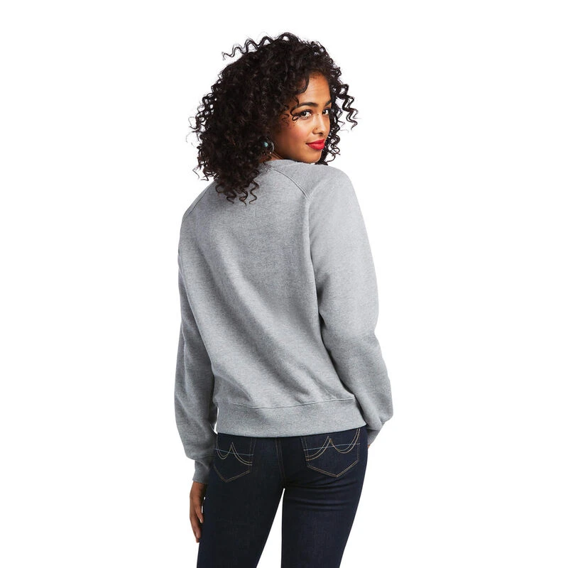 Ariat® Ladies REAL Pacific Steerhead Heather Grey Sweatshirt 10039792 2 Ariat® Ladies REAL Pacific Steerhead Heather Grey Sweatshirt 10039792 - Image 2