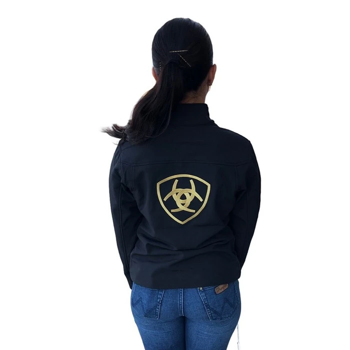 Ariat® Ladies Classic Team Black & Gold Softshell Jacket 10043056 2 Ariat® Ladies Classic Team Black & Gold Softshell Jacket 10043056 - Image 2