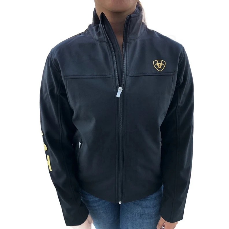 Ariat® Ladies Classic Team Black & Gold Softshell Jacket 10043056 3 Ariat® Ladies Classic Team Black & Gold Softshell Jacket 10043056 - Image 3