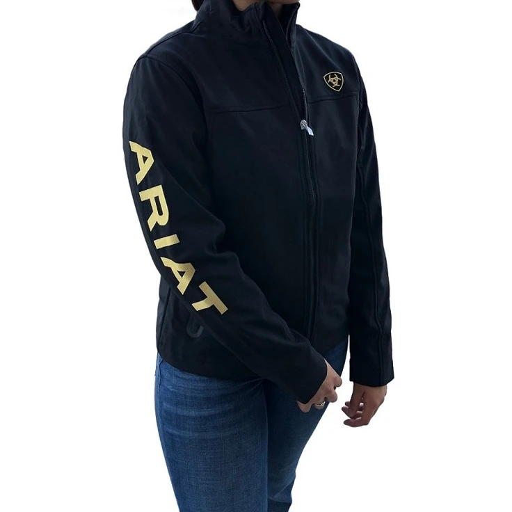 Ariat® Ladies Classic Team Black & Gold Softshell Jacket 10043056 1 Ariat® Ladies Classic Team Black & Gold Softshell Jacket 10043056