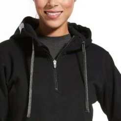 Ariat® Ladies Rebar™ Skill-Set Black 1/2-Zip Hoodie 10032914 -Cheap Western Outerwear Store 57 8229c800 40b6 4aaf afce 8f7afa65ec4e