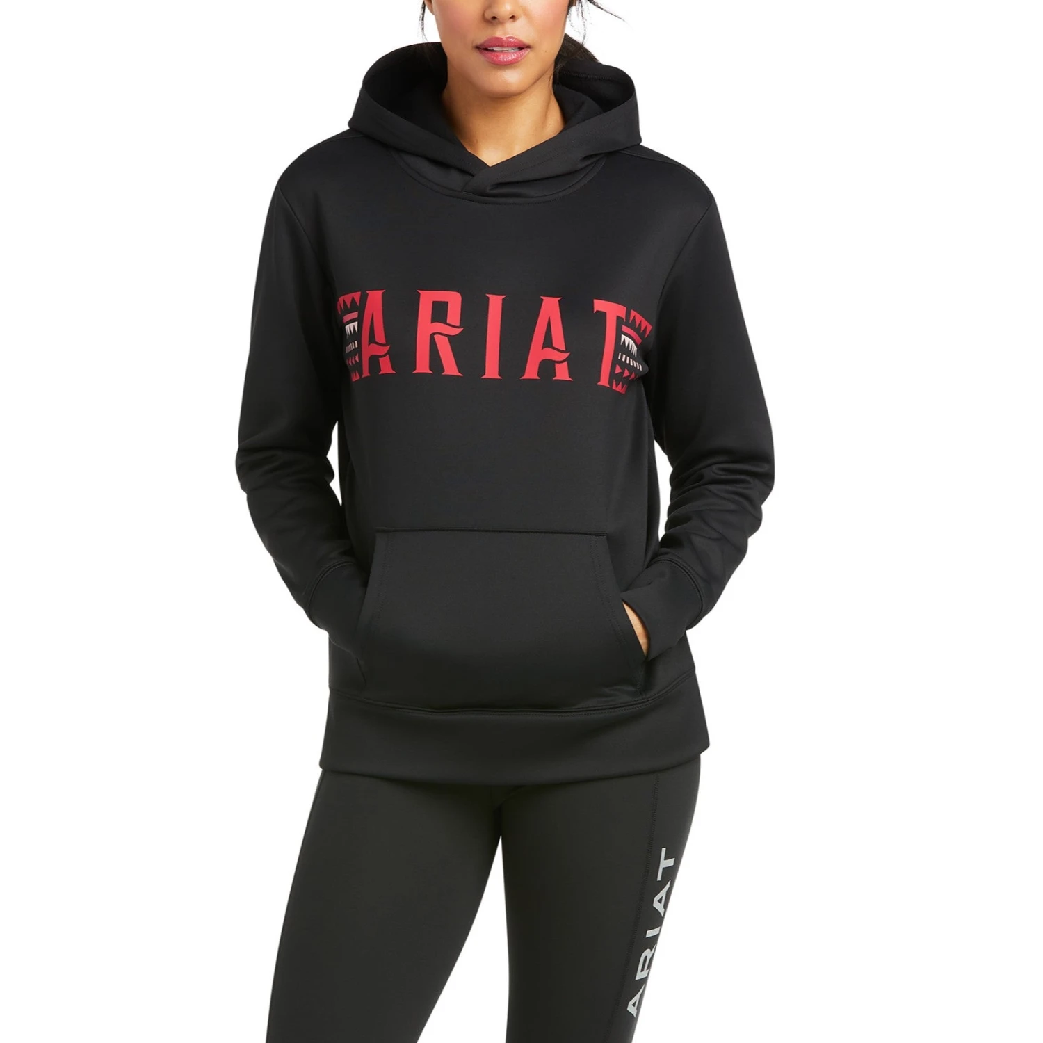 Ariat Ladies Logo TEK Black Hoodie 10037561 1 Ariat Ladies Logo TEK Black Hoodie 10037561