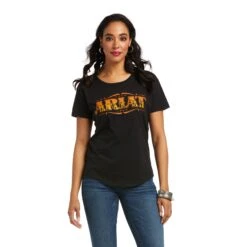 Ariat® Ladies Wordmark Graphic Short Sleeve Black T-Shirt 10038622