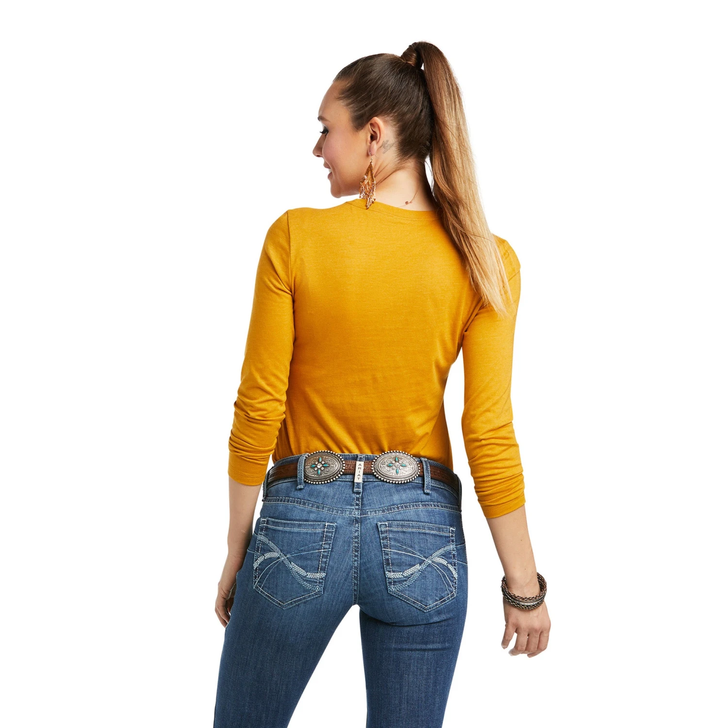 Ariat Ladies Serape Long Sleeve Buckhorn Heather T-Shirt 10038640 2 Ariat Ladies Serape Long Sleeve Buckhorn Heather T-Shirt 10038640 - Image 2