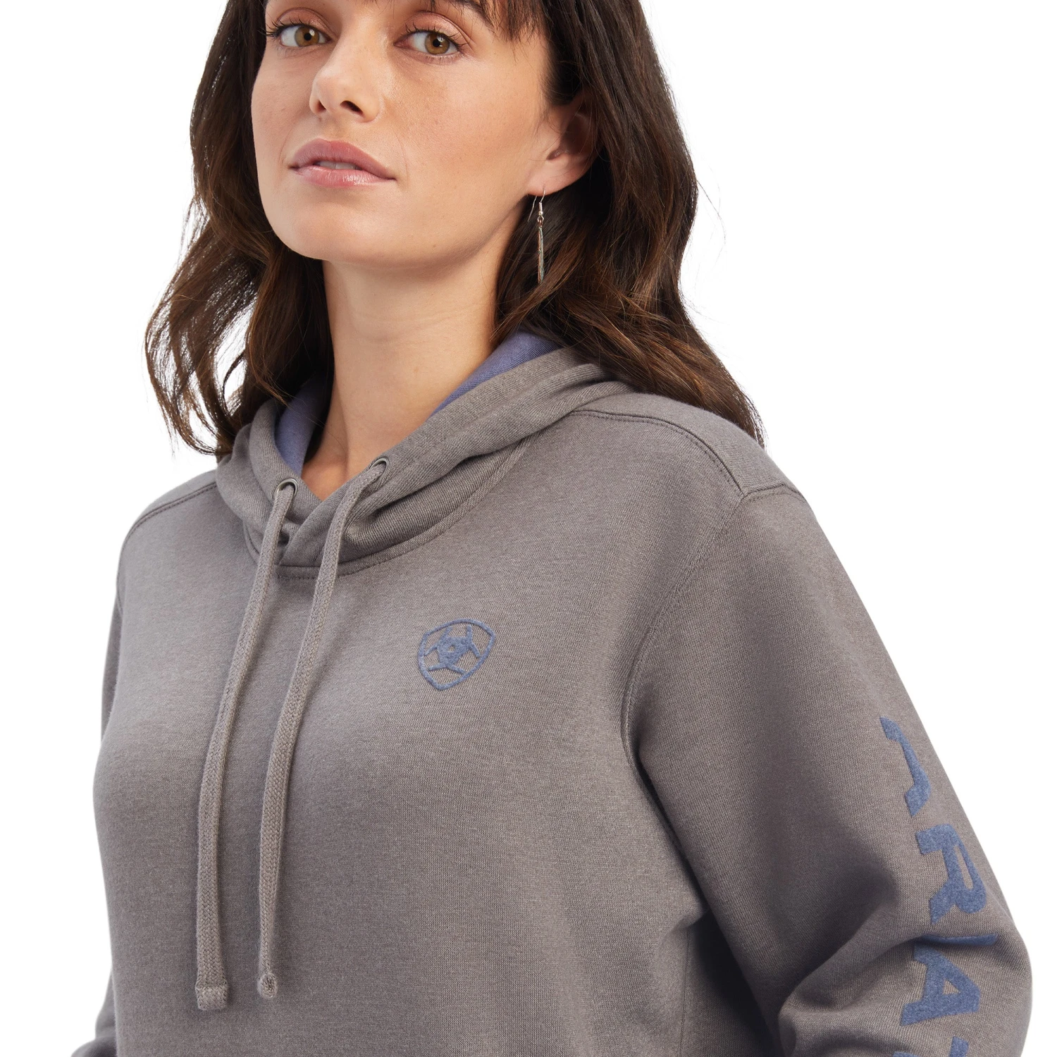 Ariat® Ladies R.E.A.L.™ Arm Logo Heather Charcoal Hoodie 10038908 3 Ariat® Ladies R.E.A.L.™ Arm Logo Heather Charcoal Hoodie 10038908 - Image 3