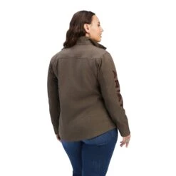 Ariat Ladies New Team Softshell Banyan Bark Heather Brown Jacket 10041282 -Cheap Western Outerwear Store F22 WMS ENGL 10041282 back plus