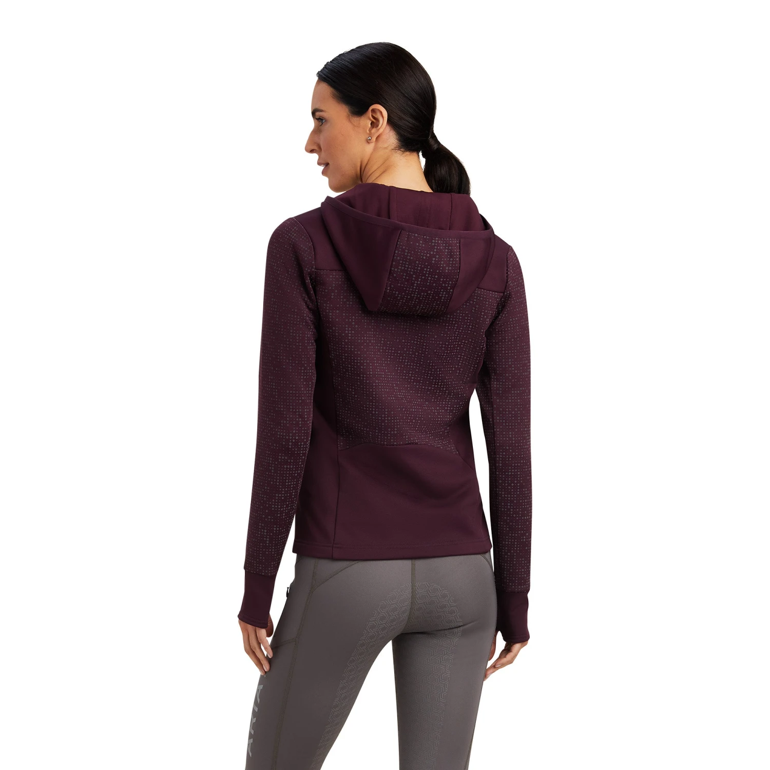 Ariat® Ladies Lumina Full Zip Mulberry Red Sweatshirt 10041388 2 Ariat® Ladies Lumina Full Zip Mulberry Red Sweatshirt 10041388 - Image 2