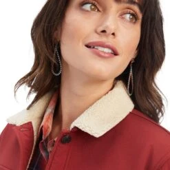 Ariat® Ladies R.E.A.L.™ Trucker Softshell Rouge Red Jacket 10041639 -Cheap Western Outerwear Store F22 WMS WEST 10041639 detail01