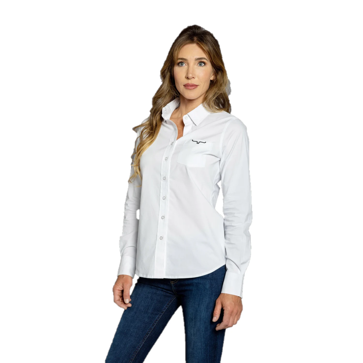 Kimes Ranch® Ladies KR Team White Button Down Shirt KR-WHT2
