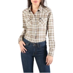 Kimes Ranch Ladies San Mateo Natural Flannel Snap Shirt SM-NAT