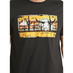 Rock & Roll Unisex Black Bull Skull Graphic T-Shirt RRUT21R060-01 -Cheap Western Outerwear Store RRUT21R060 01 2