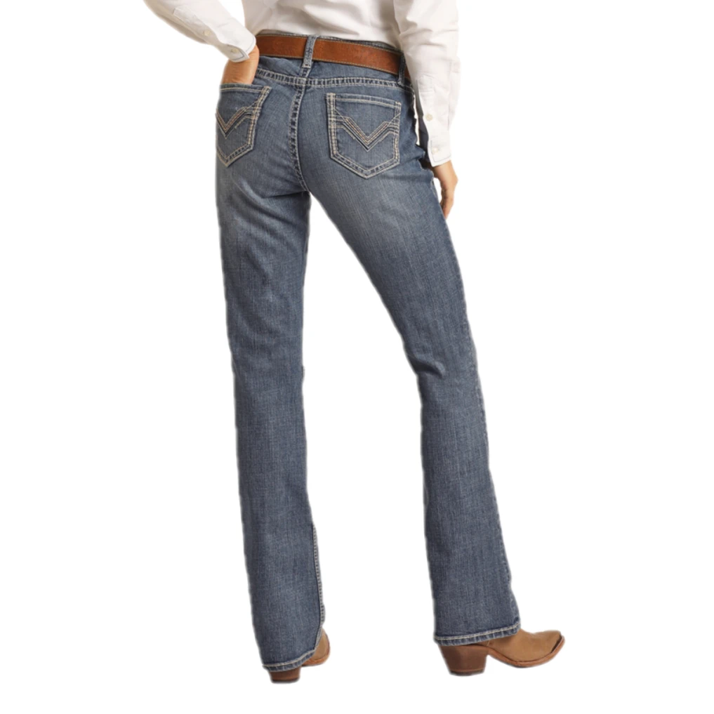 Rock & Roll Denim® Ladies Bootcut Medium Wash Riding Jeans RRWD4RR0KR 1 Rock & Roll Denim® Ladies Bootcut Medium Wash Riding Jeans RRWD4RR0KR