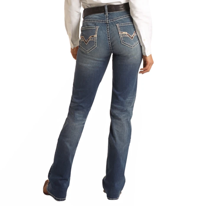 Rock & Roll Denim® Ladies Cowhide Applique Riding Jeans RRWD4RRZT3 1 Rock & Roll Denim® Ladies Cowhide Applique Riding Jeans RRWD4RRZT3