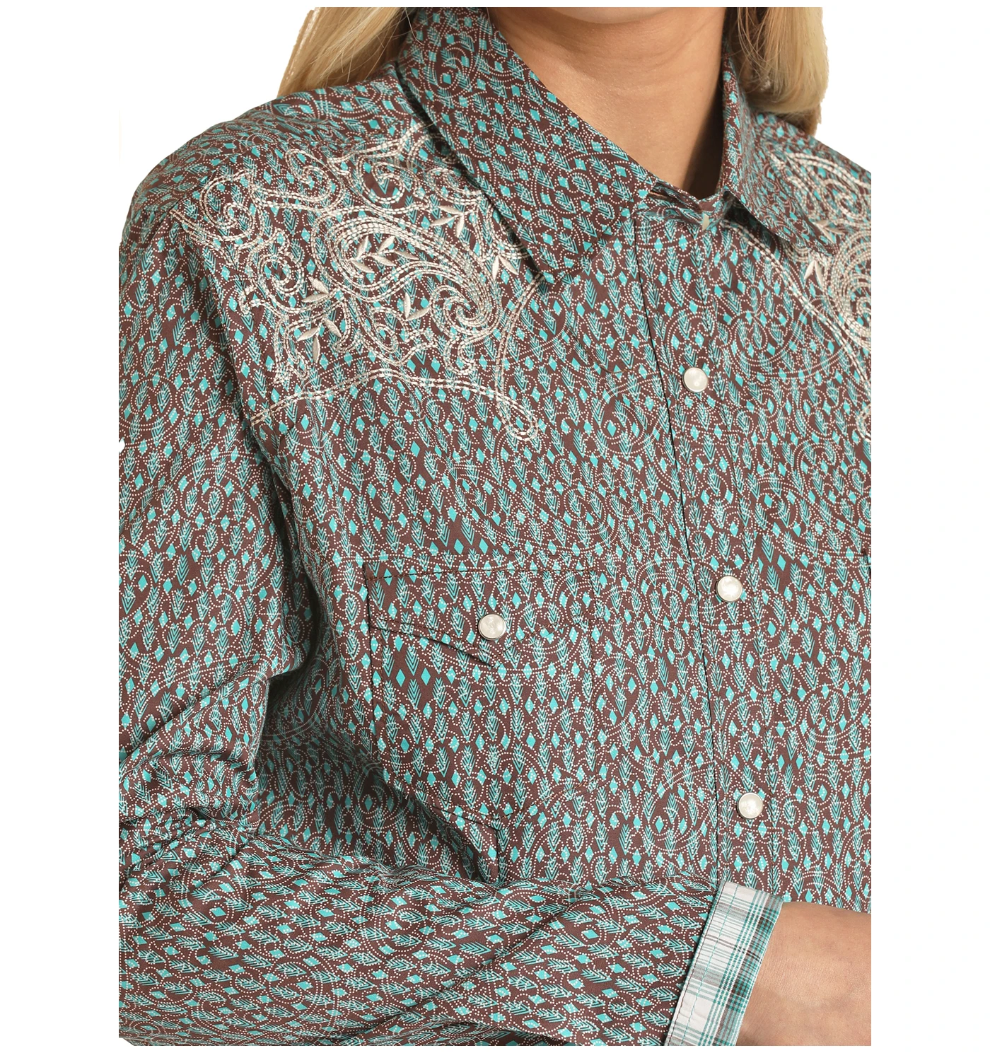 Panhandle® Ladies ONC Paisley Printed Button Down Shirt RSWSOSR0NC 2 Panhandle® Ladies ONC Paisley Printed Button Down Shirt RSWSOSR0NC - Image 2