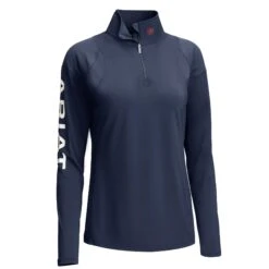 Ariat® Ladies Auburn Baselayer Team Navy 1/4 Zip Top 10034798 -Cheap Western Outerwear Store S21 WMS ENGL 10034798 ghost front