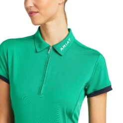 Ariat® Ladies Bandera Pool Table Green 1/4 Zip Polo Shirt 10039187 -Cheap Western Outerwear Store S22 WMS ENGL 10039187 detail01