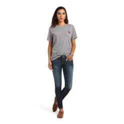 Ariat® Ladies Singing The Blues Charcoal Grey T-Shirt 10040511 -Cheap Western Outerwear Store S22 WMS WEST 10040511 full