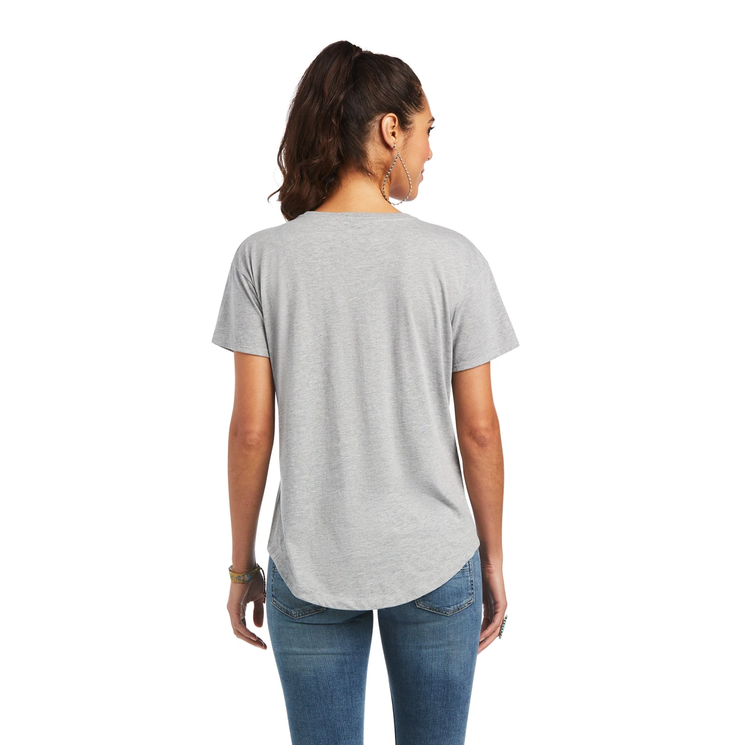 Ariat® Ladies Bandana Logo Heather Grey Graphic T-shirt 10040966 2 Ariat® Ladies Bandana Logo Heather Grey Graphic T-shirt 10040966 - Image 2