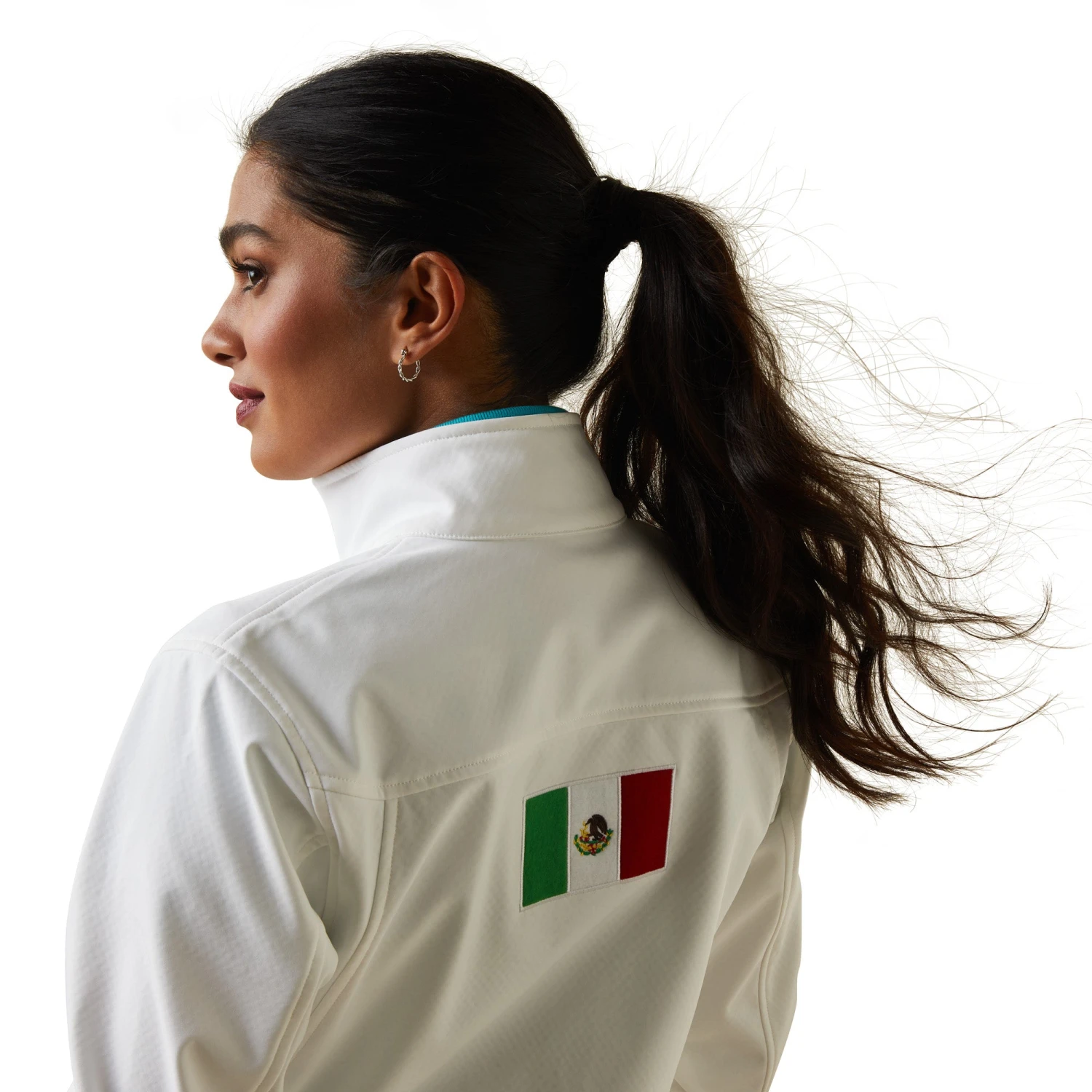 Ariat® Ladies Team Mexico White Mexican Flag Softshell Jacket 10043548 4 Ariat® Ladies Team Mexico White Mexican Flag Softshell Jacket 10043548 - Image 4