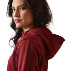 Ariat® Ladies Tek 1/2 Zip Pomergranate Hoodie 10043448 9 Ariat® Ladies Tek 1/2 Zip Pomergranate Hoodie 10043448 -Cheap Western Outerwear Store S23 WMS WEST 10043448 detail01