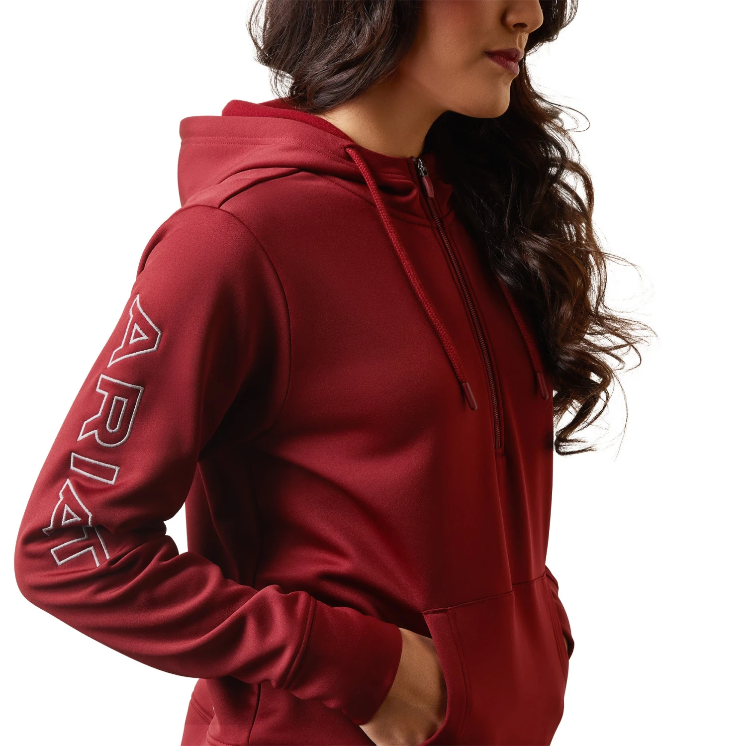 Ariat® Ladies Tek 1/2 Zip Pomergranate Hoodie 10043448 4 Ariat® Ladies Tek 1/2 Zip Pomergranate Hoodie 10043448 - Image 4