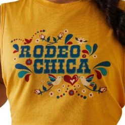 Ariat® Ladies Rodeo Chica Yolk Yellow Tank Top 10043671 -Cheap Western Outerwear Store S23 WMS WEST 10043671 detail01