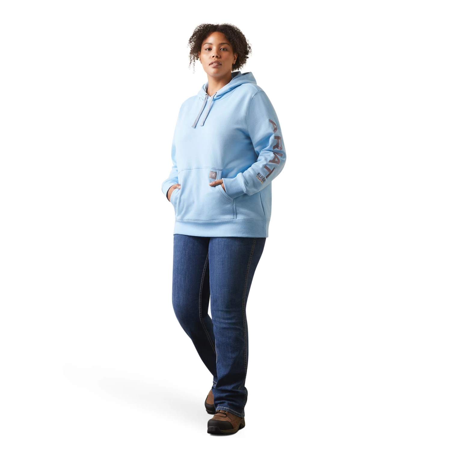 Ariat® Ladies Rebar Dutch Canal Blue Heather Graphic Hoodie 10043365 8 Ariat® Ladies Rebar Dutch Canal Blue Heather Graphic Hoodie 10043365 - Image 8