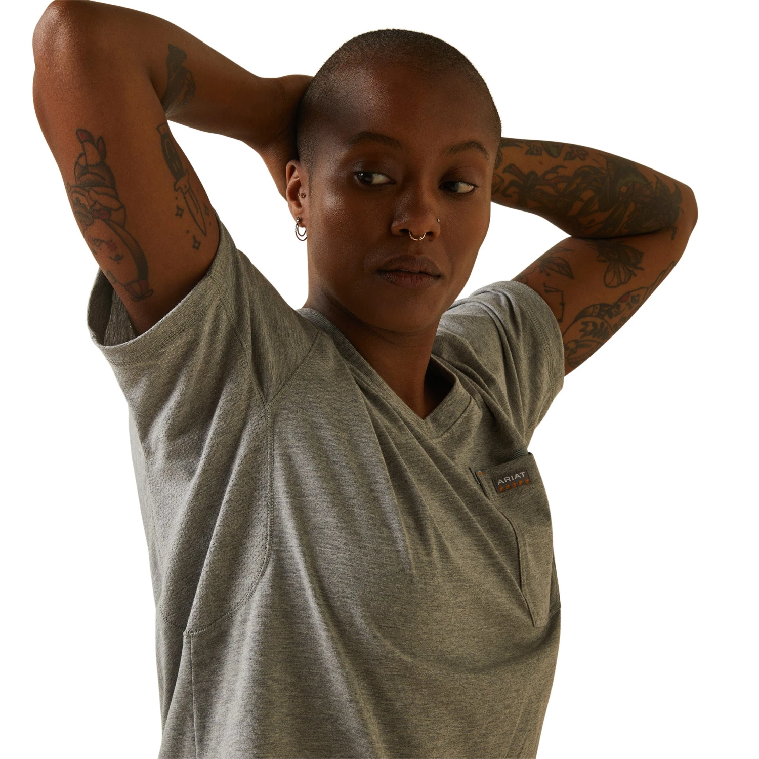 Ariat Ladies Rebar Workman Heather Grey T-Shirt 10043842 5 Ariat Ladies Rebar Workman Heather Grey T-Shirt 10043842 - Image 5