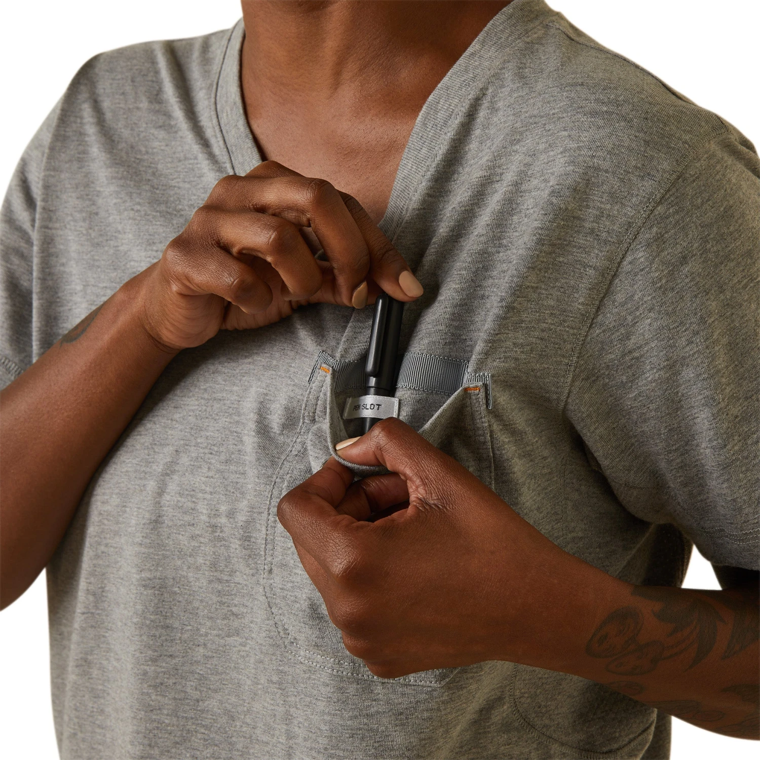 Ariat Ladies Rebar Workman Heather Grey T-Shirt 10043842 7 Ariat Ladies Rebar Workman Heather Grey T-Shirt 10043842 - Image 7