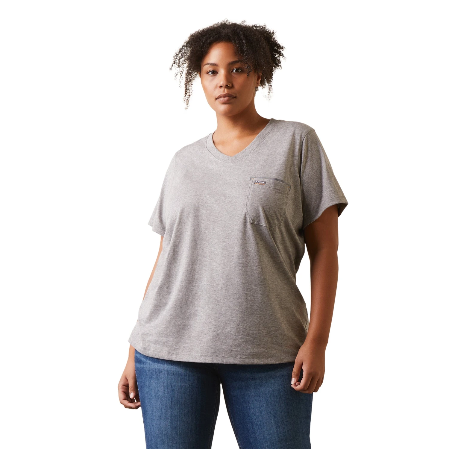 Ariat Ladies Rebar Workman Heather Grey T-Shirt 10043842 2 Ariat Ladies Rebar Workman Heather Grey T-Shirt 10043842 - Image 2