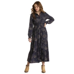 Panhandle® Ladies Paisley Print Navy Maxi Dress WLWRD2R01K-42