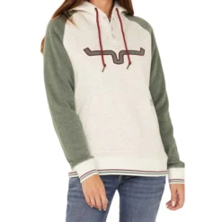 Kimes Ranch® Ladies Olive Green & Ivory Fleece Hoodie AMIGO-OAT