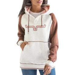 Kimes Ranch® Ladies Oatmeal Heather & Pink Fleece Hoodie Amigo-PNK