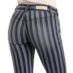 Rock & Roll Denim Ladies Mid Rise Flare Jeans W1F3462 -Cheap Western Outerwear Store str bk